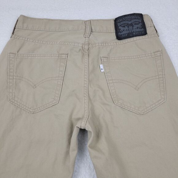 Levis 514 Straight Leg Khaki Jeans Mens 29 x 32 Measures 29 x 30.5 100% Cotton - Picture 11 of 12